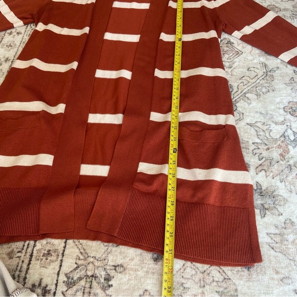 Love Ellie Rust and Cream Striped Cardigan - Picture 9 of 11